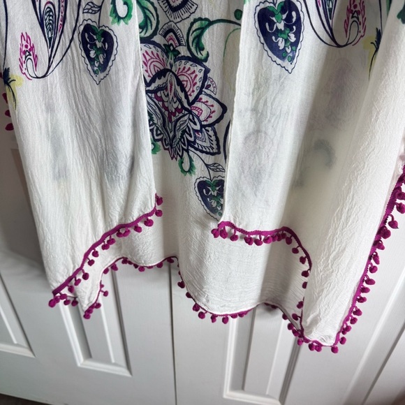 Francesca's Collections Boho Paisley & White Kimono - Picture 4 of 9